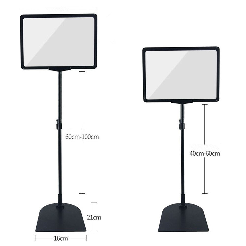 A4 Height Adjustable Stainless Steel Poster Display Frame Sign Holder Sales Cardboard Display Racks Stand