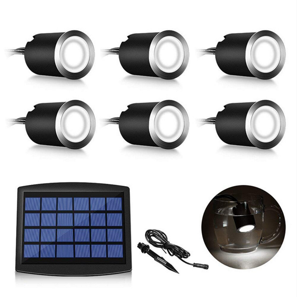 LED Deck Lights Waterproof Solar Powered Deck Light Set Recessed Underground Lamp Warm White 3000K Natural White 4000K Spotlight