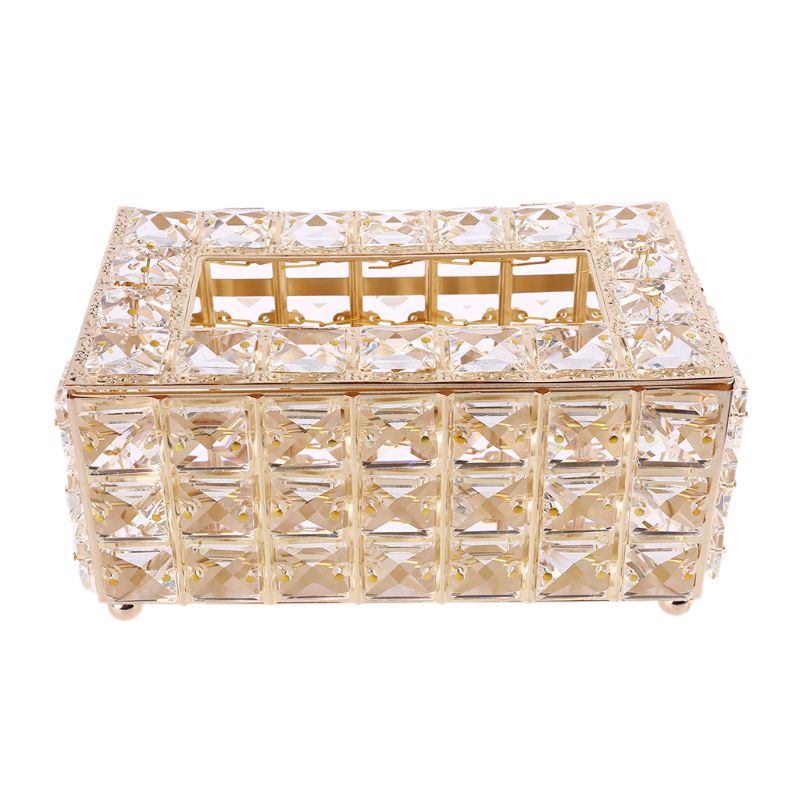 Boîte à mouchoirs en cristal, distributeur de serviettes en forme de cube, pour chambre à coucher, bureau, hôtel, café, 91ad