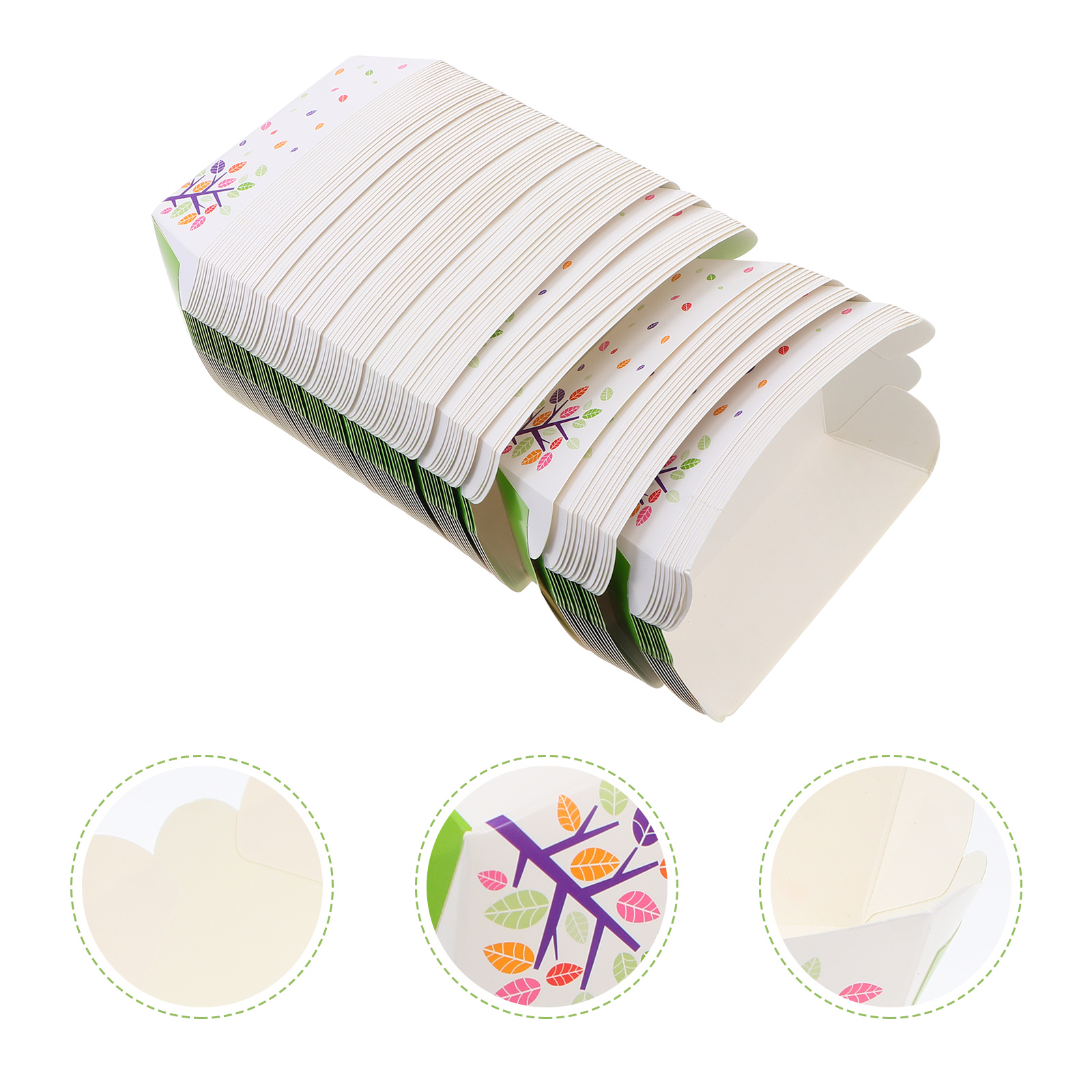 100pcs Disposable Food Tray Paper Snack Packing Box Practical Food Wrapping Box: Default Title