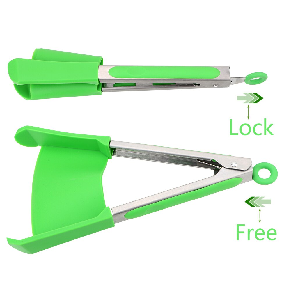 2in1 Silicone Food Clip Multifunctional Kitchen Gadget Smart Silicone Spatula Clip Flat Bottom Food Clip