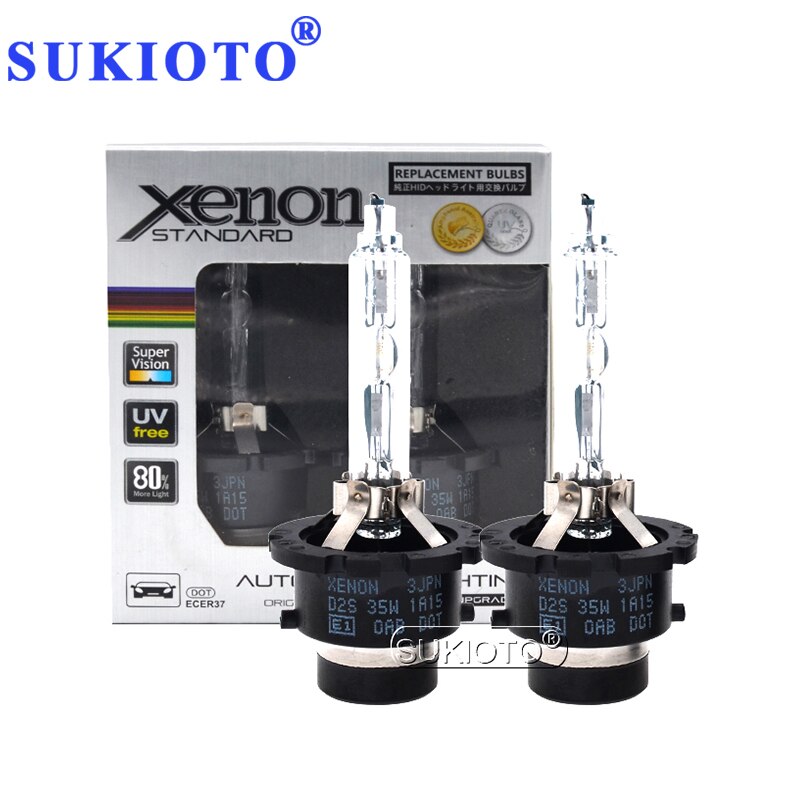 Sukioto premie 35w xenon  d1s d2s d3s d4s skjult xenon pære lampe  d1s 4300k d3s 8000k d2s 6000k d4s bil hovedlys erstatning pære