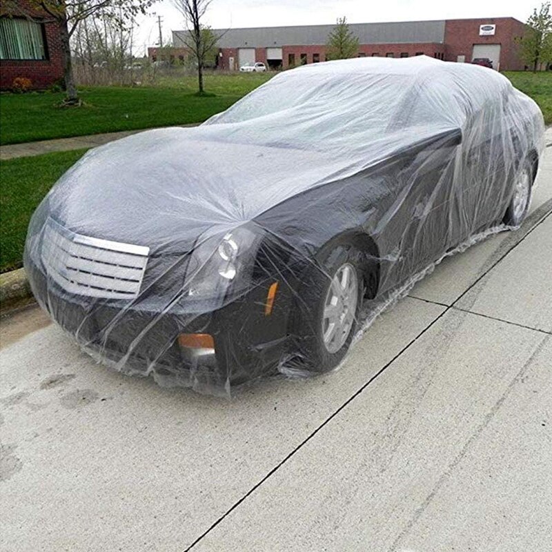 Bâche de voiture temporaire jetable universel SUV pluie poussière neige protecteur en plastique