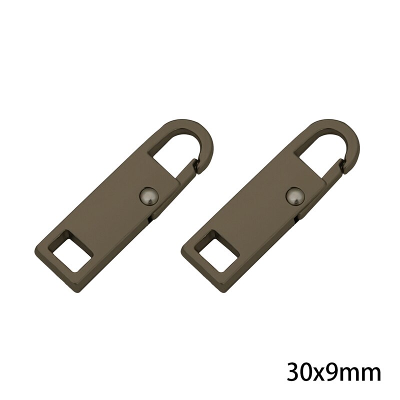 Kit de réparation de fermeture éclair en métal noir, 2 pièces, fermeture éclair éclair, extracteur pour curseur de fermeture éclair, bricolage, couture artisanale: 30x9mm Gun Metal