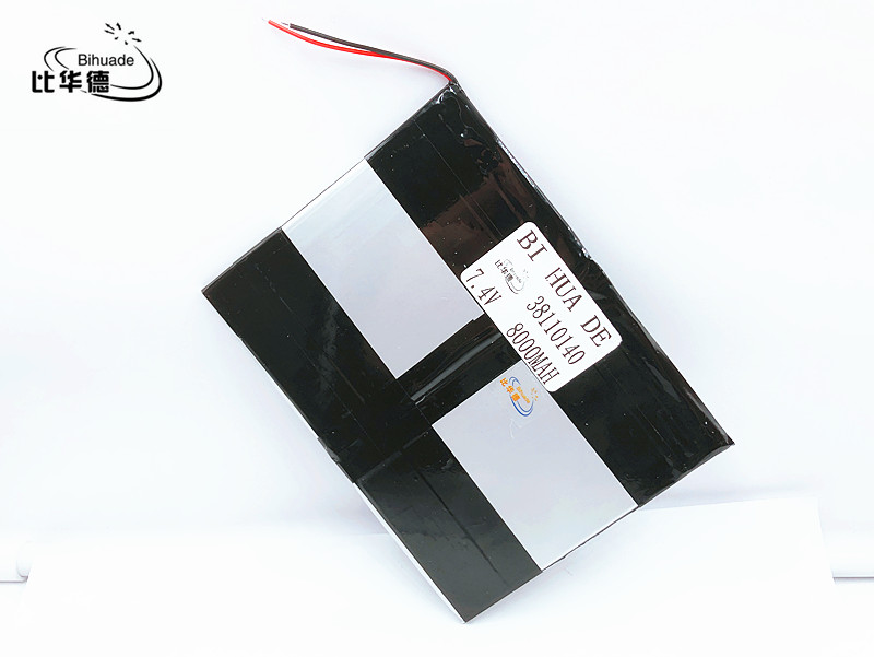 Li-po 7.4 V 38110140 8000 mah polymeer oplaadbare batterij grote capaciteit ultra-dunne MID tablet batterij