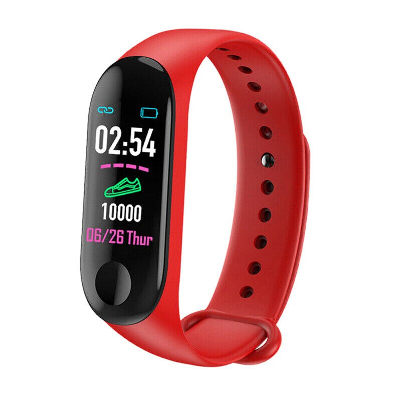 Smart Braclet 0.96in TFT Screen Heart Rate Sports Waterproof Sleep Monitoring Watch SEC88: Red