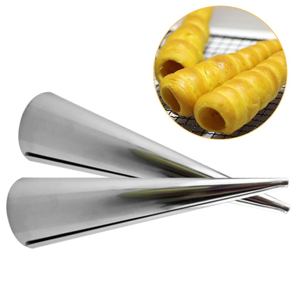 5pcs Baking Cones Stainless Steel Spiral Croissant Tubes Horn bread Pastry making Cake Mold baking supplies kitchen accessories
