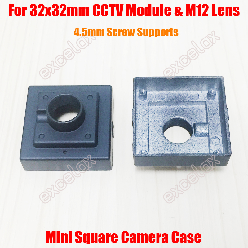 10 stks/partij 32x32mm CCD CMOS Analoge Camera Mini Vierkante Case Metalen ATM FPV CCTV Module Board M12 lens Gebruik Behuizing Behuizing