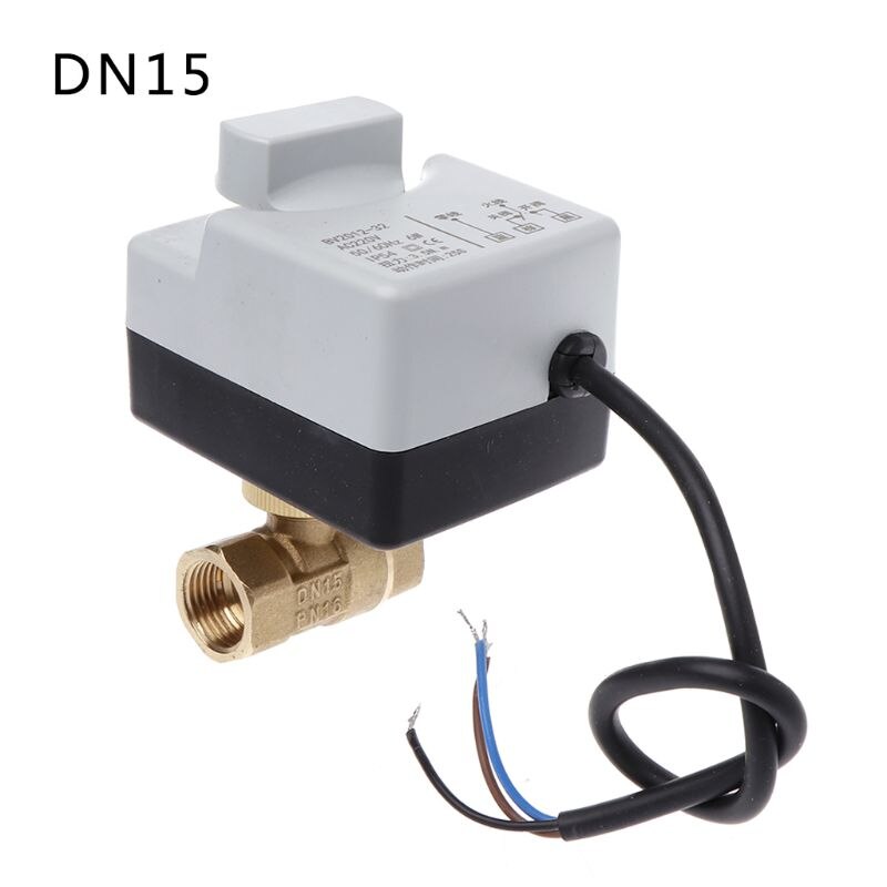 DN15/DN20/DN25 Elektrisch Gemotoriseerde Kogelkraan Messing AC 220V 2 Weg 3-Draad 1.6Mpa met Actuator voor Water, Olie, Gas kopen vanaf een prijs van 18