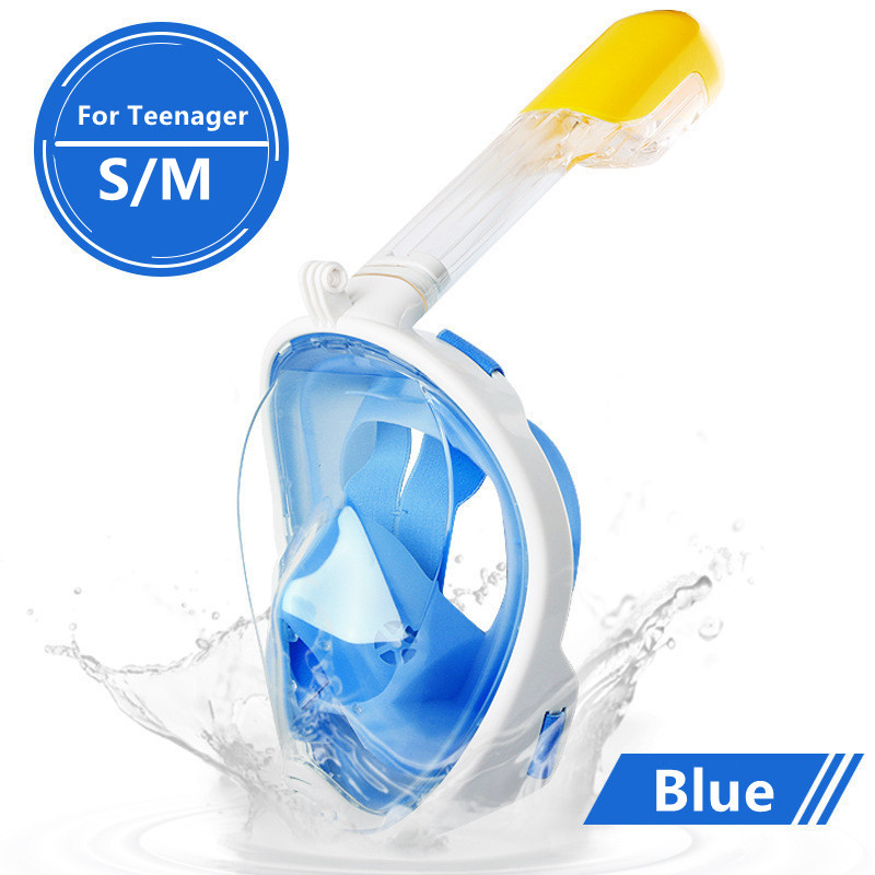 Onderwater Scuba Anti Fog volgelaatsduikmasker Snorkelen Ademhalingsmaskers Veilige waterdichte zwemuitrusting voor volwassen kinderen: violet