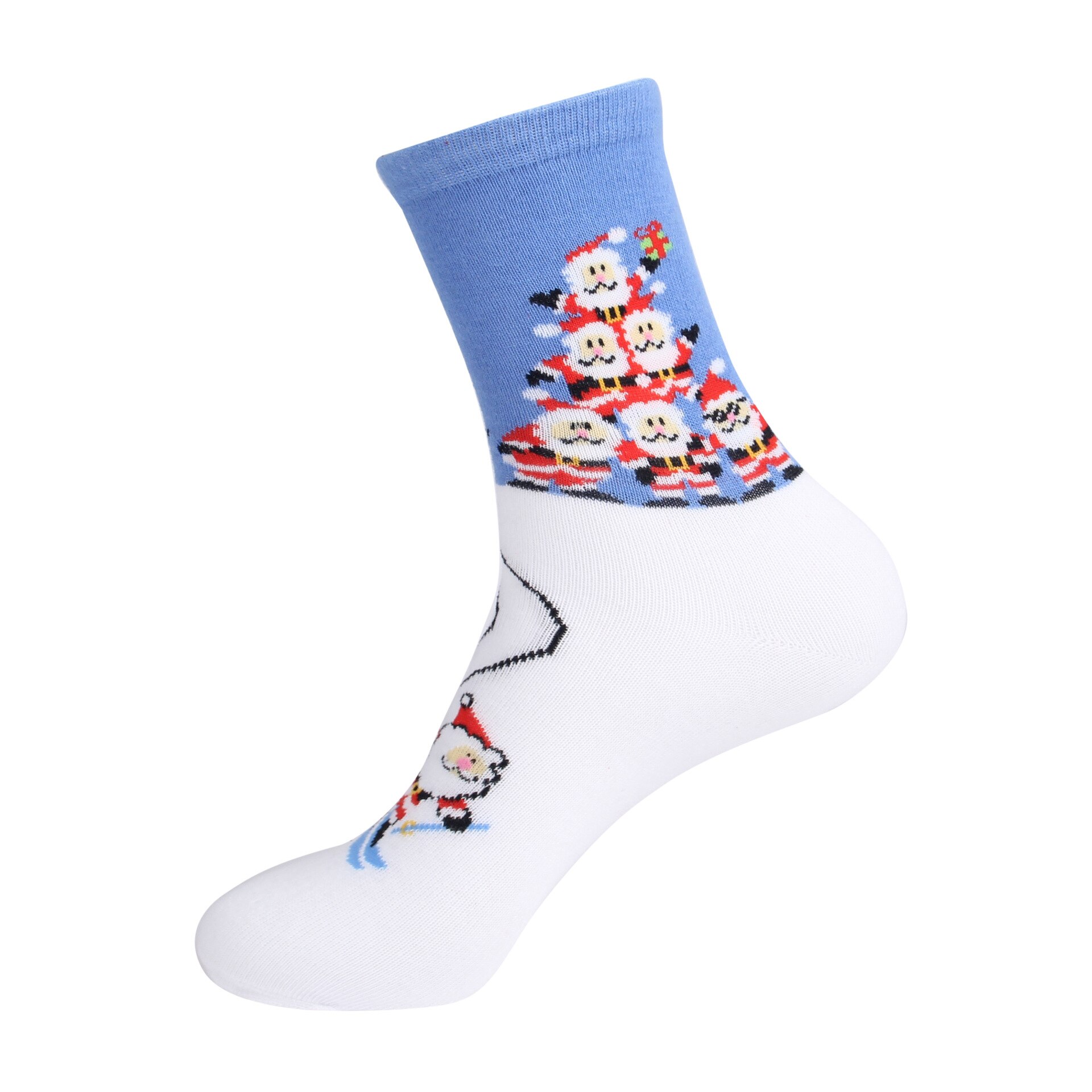 Autumn Winter Christmas Socks Christmas Tree Snow Elk Cotton Happy Socks PEONFLY Men Year Santa Claus: M