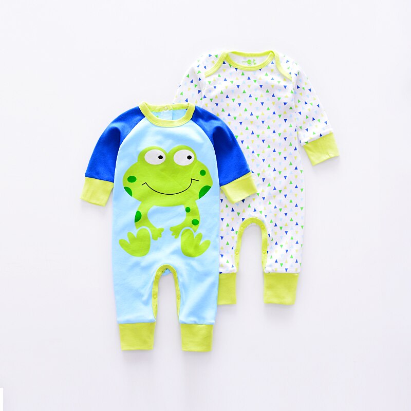Langærmet baby bukser baby drenge jumpsuit nyfødt tegneserie dyre bukser spædbarn rompers baby piger jumpsuit 2 stk/sæt