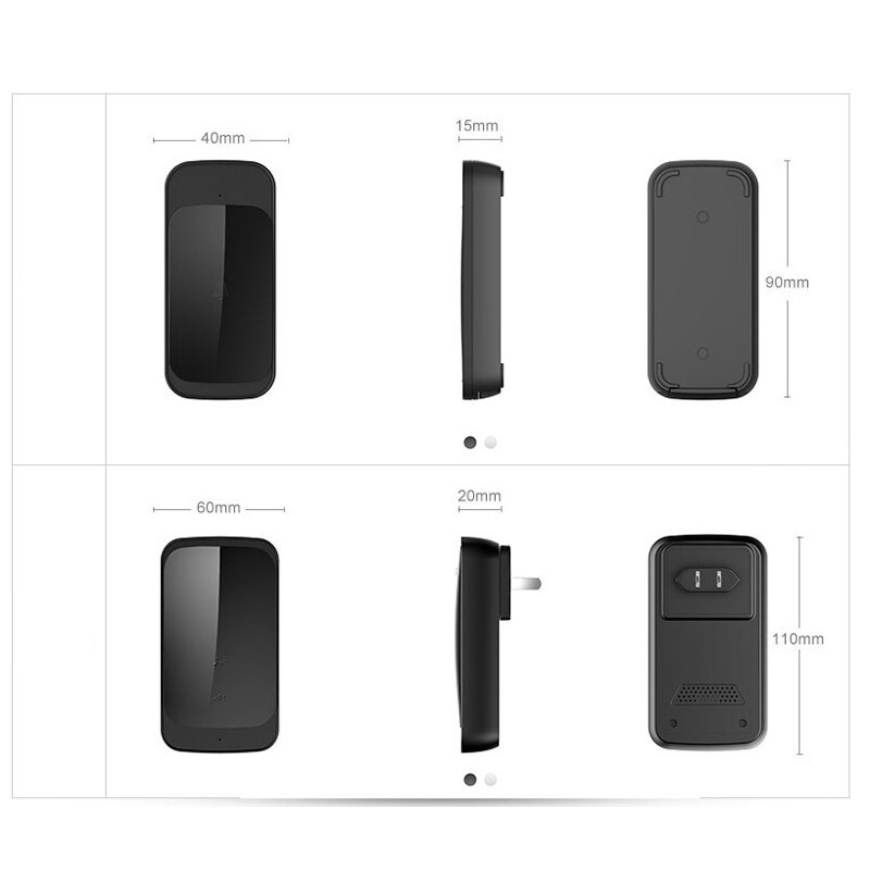 Timbre inteligente inalámbrico, timbre inalámbrico de CA Digital, sensor de presión impermeable para el hogar, timbre (Enchufe europeo)