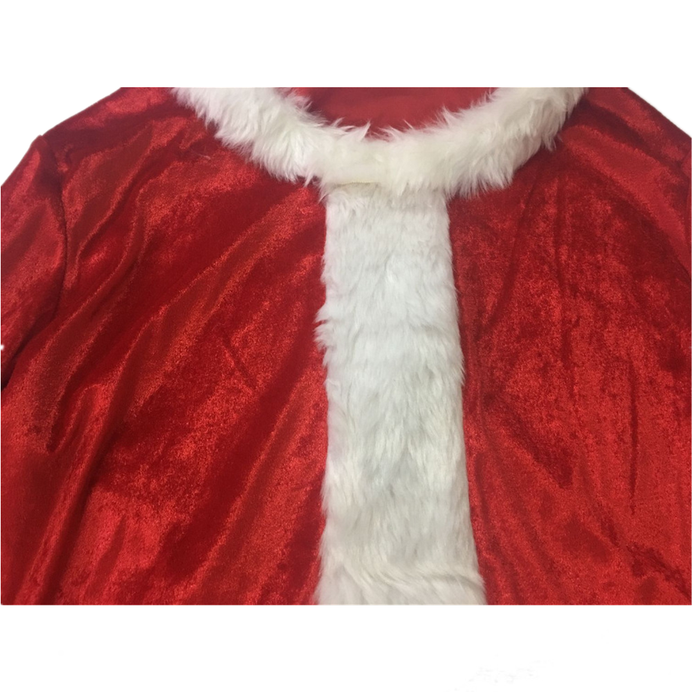 Costumes de noël en velours rouge pour homme, 6 pièces, costume de luxe pour père noël