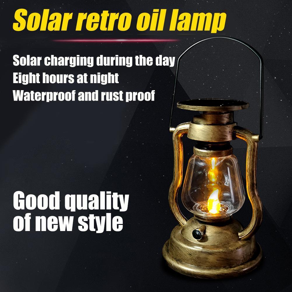Solar- Laterne LED Kerze draussen Öl Zauberstab Lampe Wiederaufladbare Elektronische Für draussen Heimat Dekor Garten Lampe Hof Nachtlicht I4G5