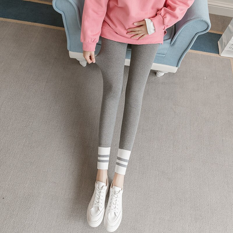 622 # calças para grávidas primavera outono algodão ajustável cintura elástica barriga suporte calças leggings maternidade calças para grávidas: Dark Grey / XL