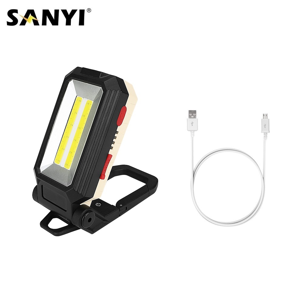 USB Rechargeable Flashlight COB LED White Red Working Light Foldable Torch Magnetic Flashlamp Emergency Light For Night Fishing