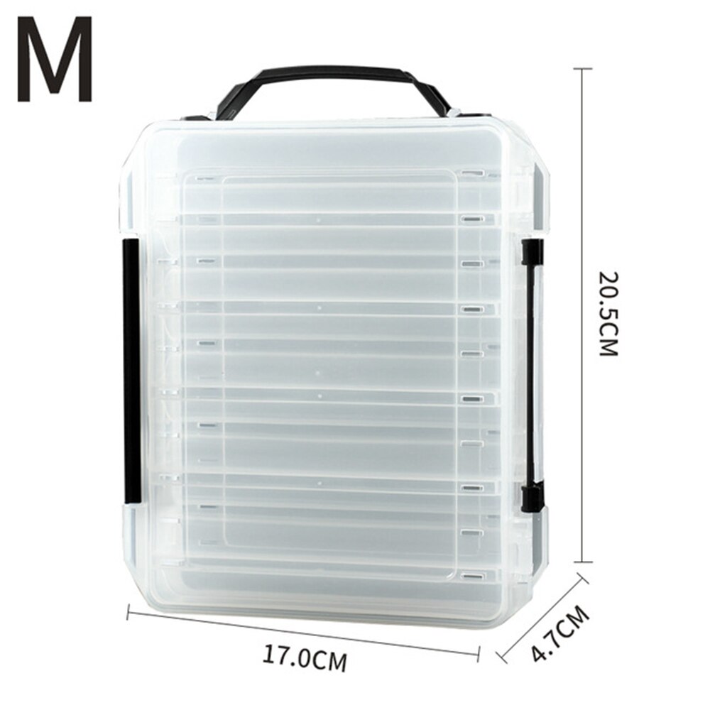 Plastic Fishing Lure Box Double Sided Minnow Bait Lures Boxes Container Fishing Tackle Accessories Storage Box: M white