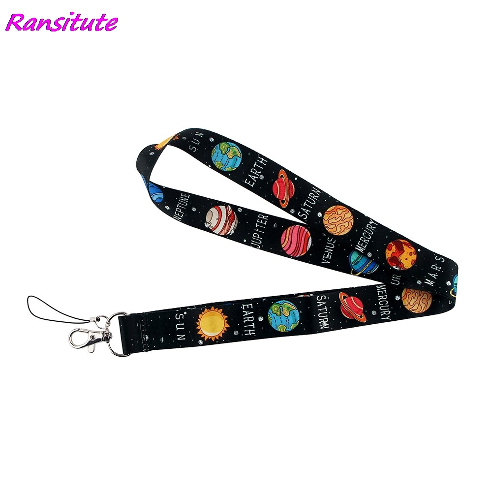 Ransitute R1116 Space Planet Lanyard Badge ID Lanyards Mobile Phone Rope Key Lanyard Neck Straps Accessories: 1