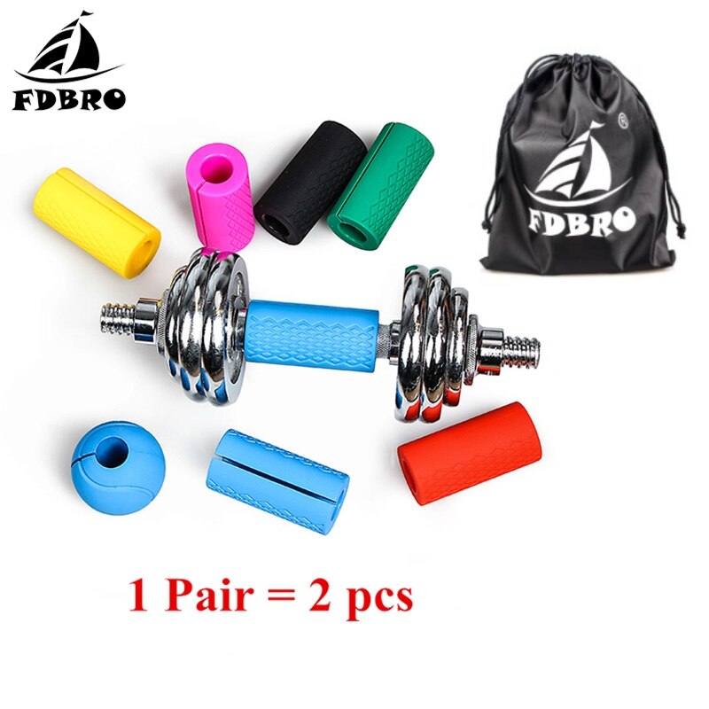 Fdbro 1 Paar Barbell Grips Halter Kettlebell Grip Dikke Bar Handgrepen Pull Up Gewichtheffen Ondersteuning Anti-Slip Bescherm Pad gratis