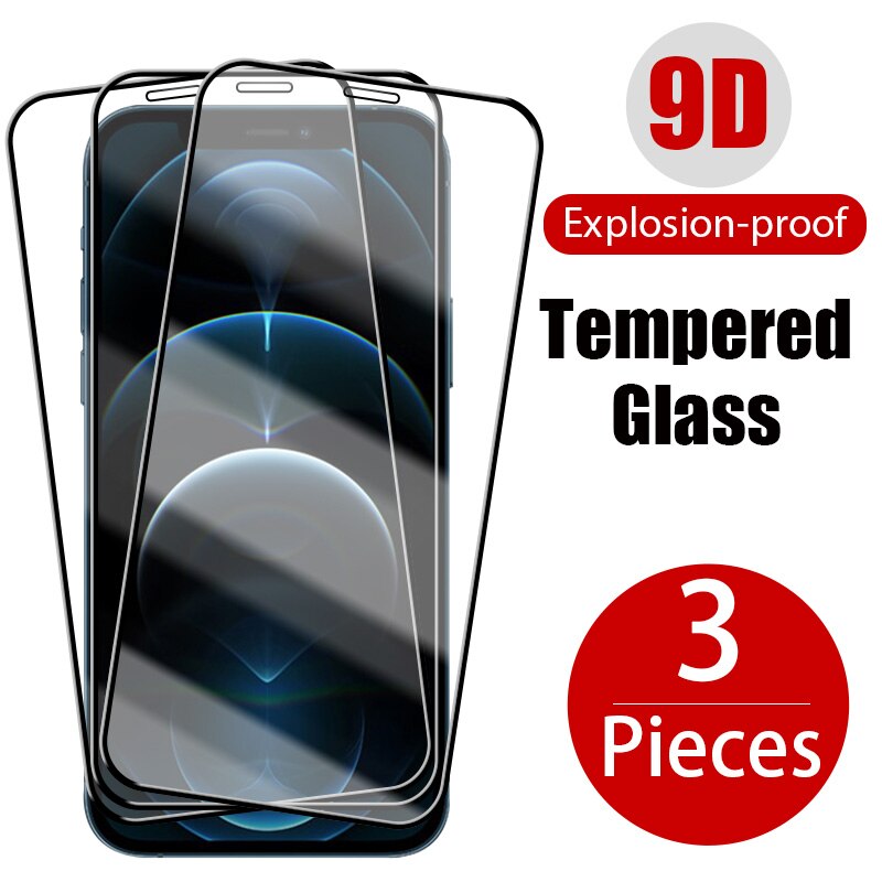 3PCS/Lot Phone Tempered Glass for iPhone 12 Pro Max Mini Screen Protector Glass on for iPhone 11 7 8 Plus 6 6s 5 SE XR X XS