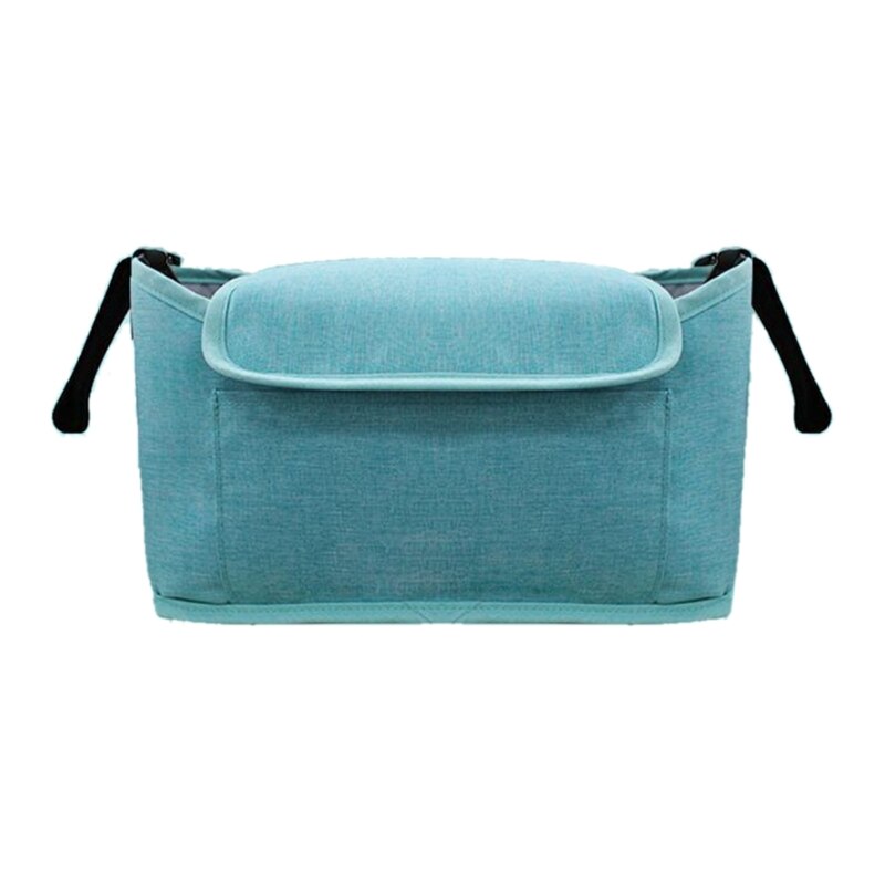 Multi-pocket Baby Stroller Organizer Bag Waterproof Baby Stuff Nappy Cup Holder Carriage Pram Cart Bottle Bag: Green