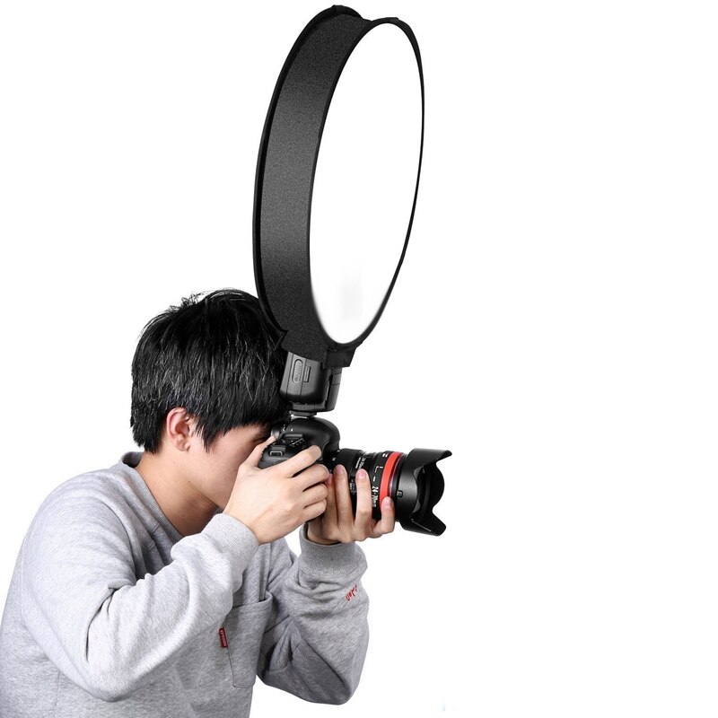 40cm redondo universal speedlight portátil softbox flash difusor em-superior caixa macia para câmera