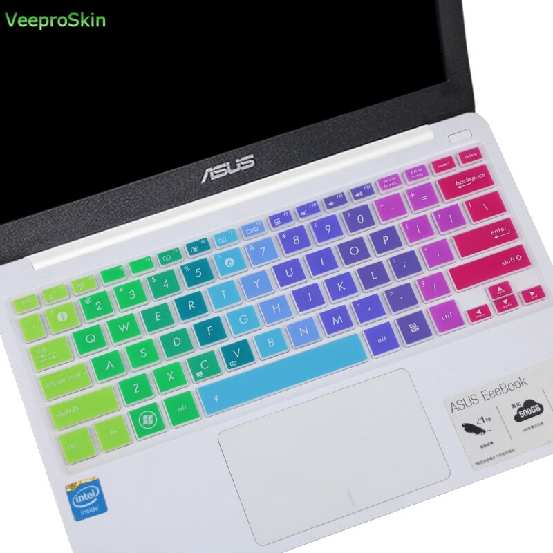 Laptop Toetsenbord Guard 11.6 Toetsenbord Cover Skin Voor Asus Vivobook E203M E203 E203Na Eeebook E203Ma E200Ha S200E E12 11'': rainbow
