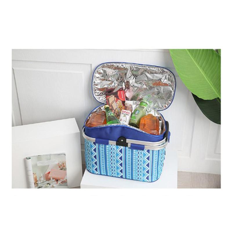 Ounona 26L Opvouwbare Picknickmand Lunch Tote Koeler Rugzak Outdoor Picknick Tas Voor Kruidenier Kayak Camping Wandelen (Blauw)