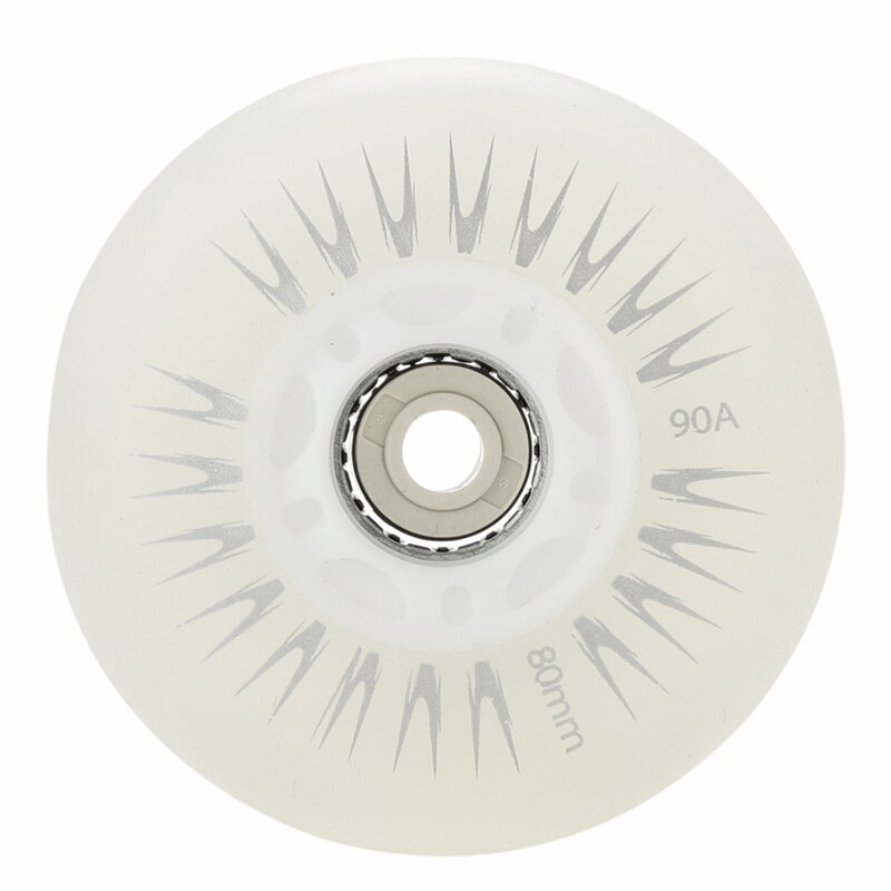 Outdoor LED Light Inline Sliding Flash PU Roller Wheels 80mm Inline Skating Flashing Wheel Rollerblade Replacement Durable: White