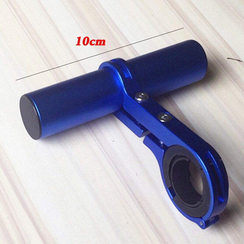 bike handlebar Bike Bicycle Flashlight Holder Handle Bar Front Light Extender Mount Bracket single and doule frame: 10cm Blue