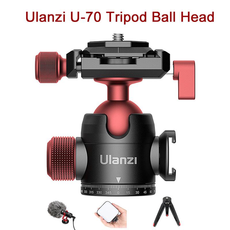 Ulanzi u -70 stativ-kugelkopfschuh, doppel-panoramakopf, dual-blitzschuh, stativ-kugelkopf, mini-blitzschuh, kugelhalterung