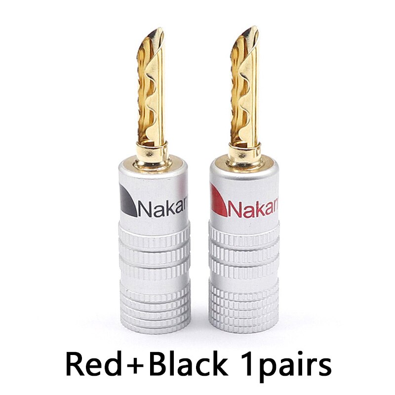 Nakamichi Bananen stecker 24K Gold Überzogene Kupfer BFA 4mm Banane stecker Männlich Lautsprecher stecker schwarz &Ampere; verrotten: Ursprünglich Titel