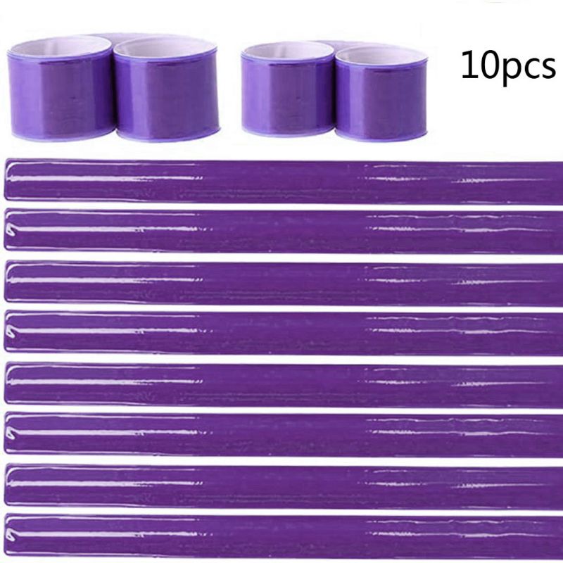 10Pc 38Cm Zichtbare Veiligheid Running Reflecterende Tape Bands Polsbandjes Spoke Reflectoren Fiets Reflecterende Armbanden Armbanden: 7HH1107187-PL