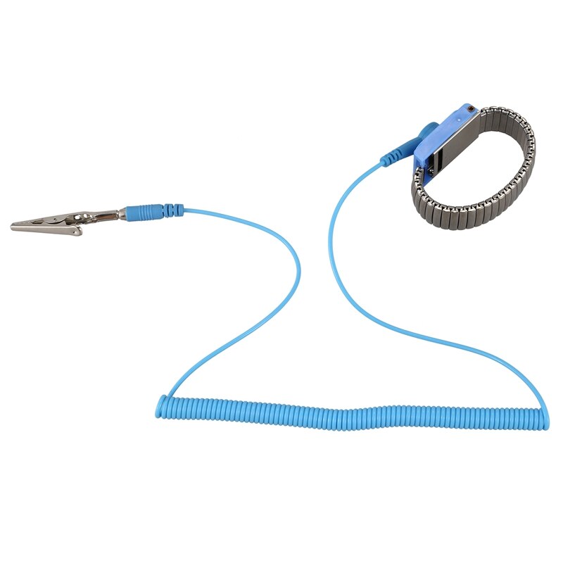 Antistatic ESD Wristband Metal Adjustable Grounding Strap Blue