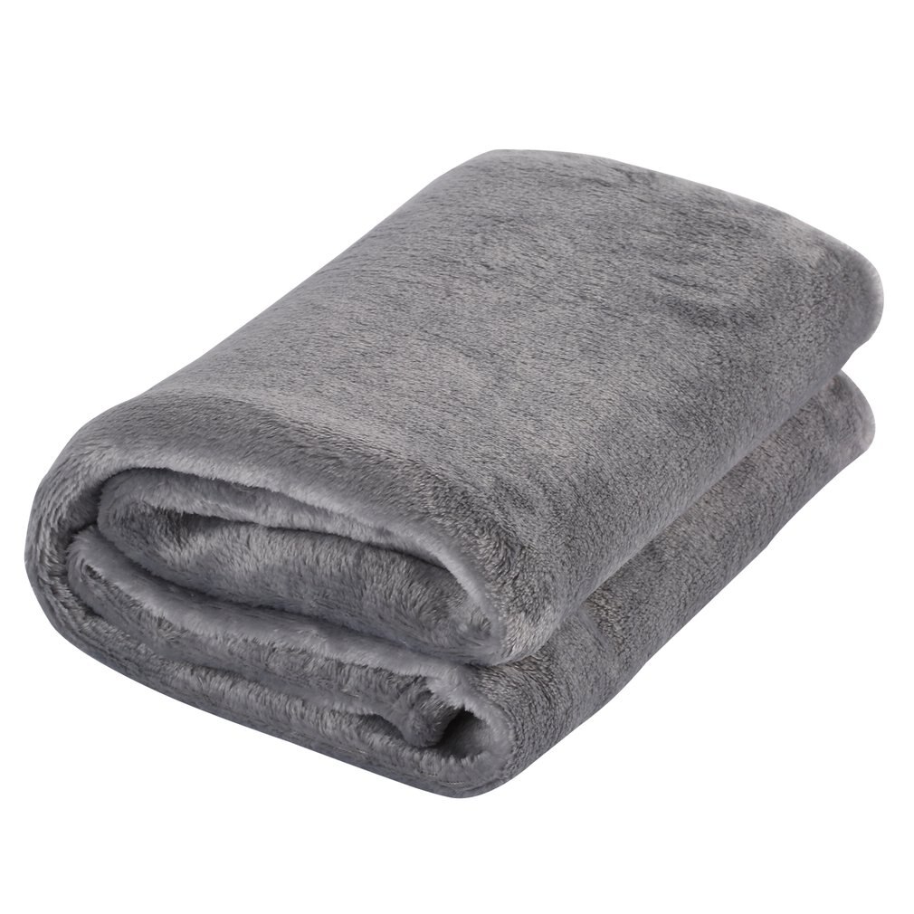70x100cm super macio manter quente cobertor de flanela tamanho grande cor sólida casa sofá cama escritório cobertor do carro casa têxtil: silver  gray