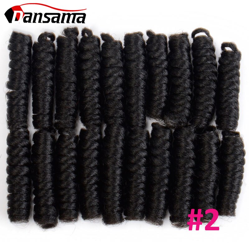 DANSAMA 6 Inch Short Curly Spring Crochet Braiding Hair 20 Roots/pack Synthetic Crochet Braids Hair Extensions: #2 / 6Pcs/Lot