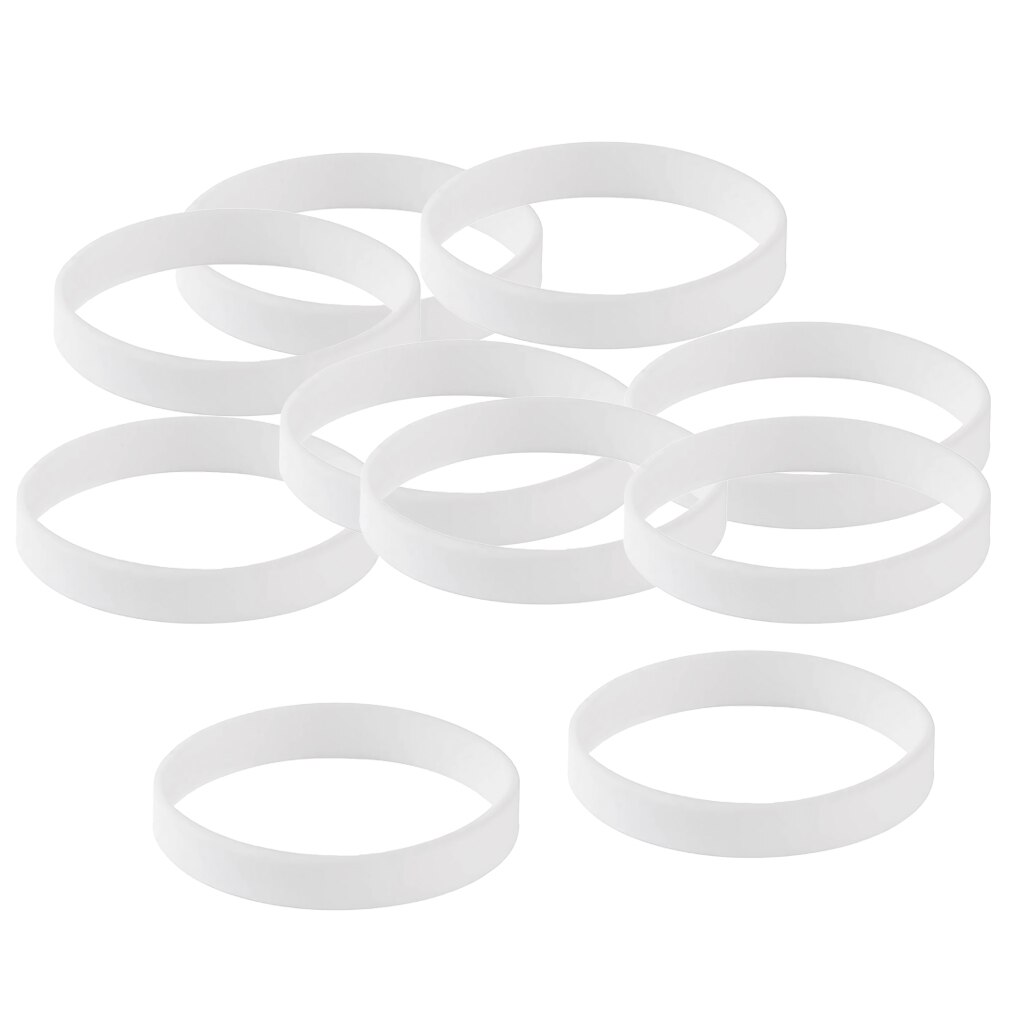 MagiDeal 10 pièces/paquet de bracelets élastiques en caoutchouc de Silicone vierges Bracelet en caoutchouc de