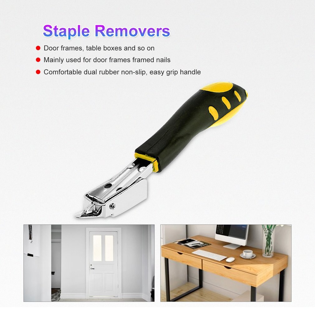 Heavy Duty Staple Removers Nail Puller Nail Remover Tack Lifter with Rubber Handle Office Claw Tools