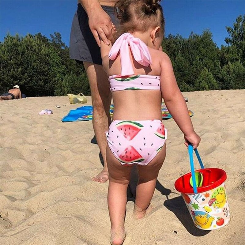 Børn baby vandmelon bikinier sommer pige badetøj baby badedragt toddler strandtøj badedragt baby piger tøj 1-6y