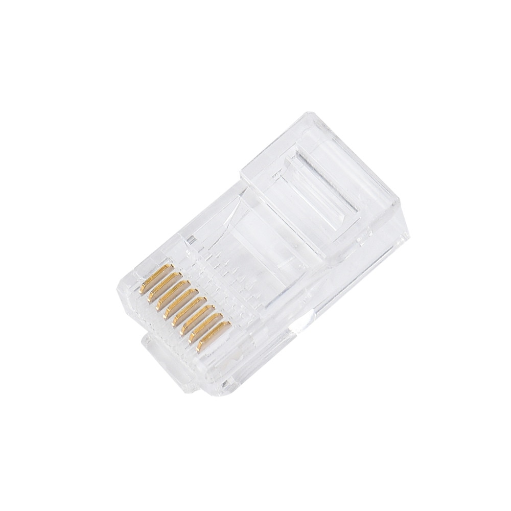 20PCS Cat5 Cat5e Network Connector rj45 Metal Cable Modular Plug Terminals Ultra Flexible Cable Pass Through Rg45 Connector