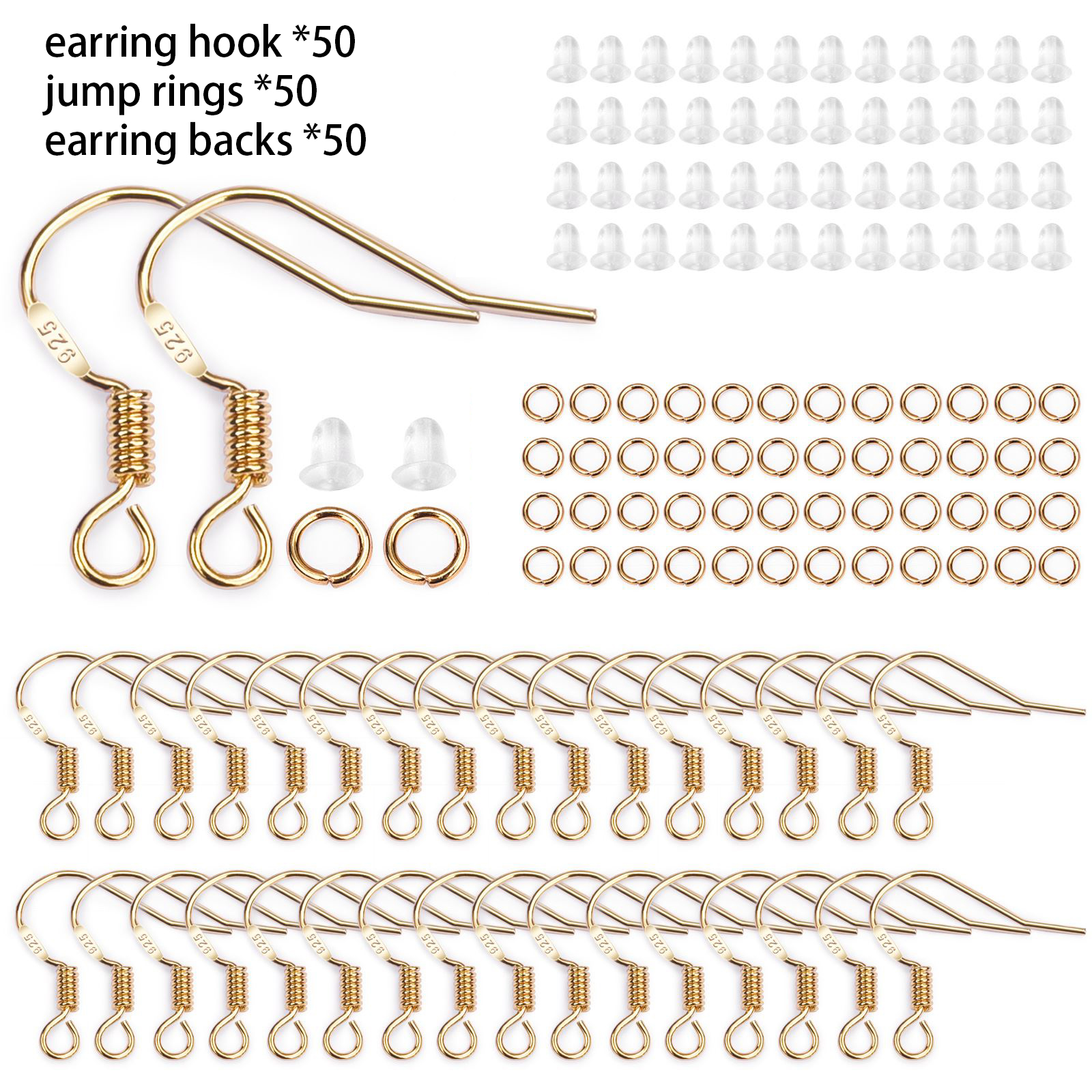 Kolczyk silikonowe formy żywiczne skrzydło motyla ogon ryby muszle epoksydowe formy na naszyjnik DIY brelok tworzenia biżuterii rękodzieło: KC gold -150pcs