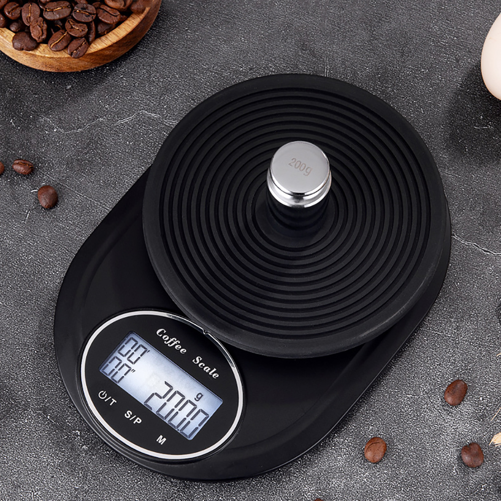 Kaffevekt vektverktøy multifunksjonell matvekt elektronisk digital vekt 2kg/3kg 0.1g kjøkkenvekt lcd digital med timer