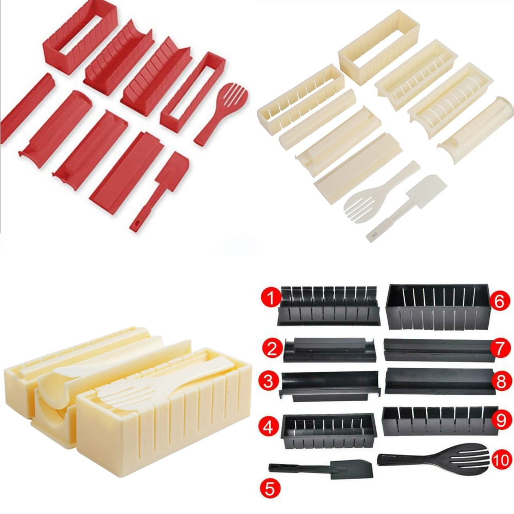 10pcs Sushi Making Kit Sushi Mold Deluxe Edition with Complete Sushi Set DIY Home Sushi Tool