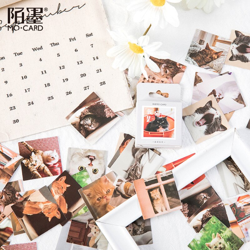 45Pcs/set Lovely Cat Pet Animal Stickers Decorative Sticker Diary Stationery Album Sticker Flakes Scrapbooking