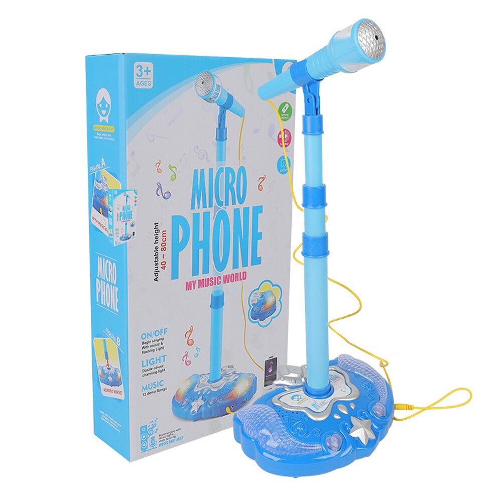 Early Childhood Education Single Microphone Karaoke Singing And Vocal Cord Luminous Toys Connected To Mobile Phone MP3 Toys: Blue