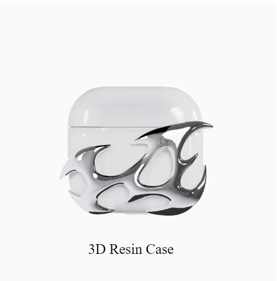 Funda Original para Airpods Pro, cubierta de Metal con dientes, funda para Airpods 4, funda personalizada para Airpods Pro1 Pro2, accesorios de protección para auriculares: Caqui
