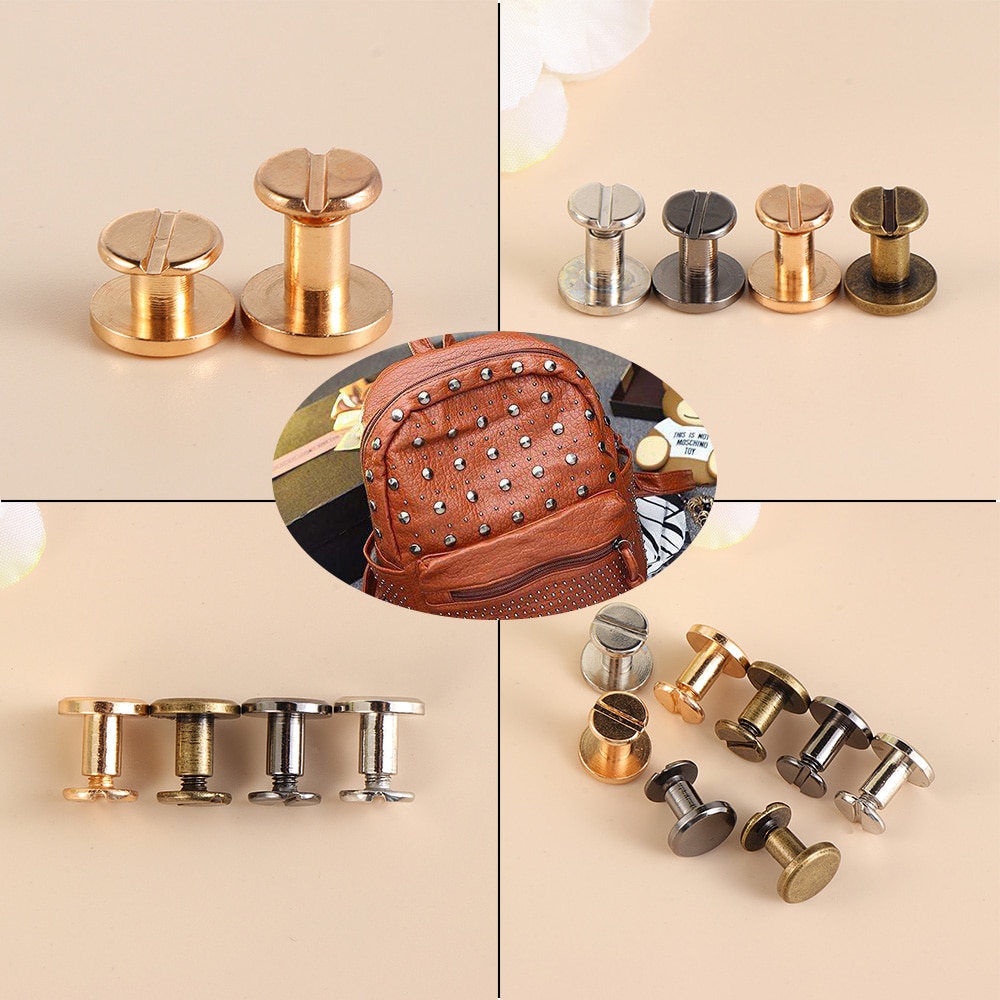 20Pcs Schraube Nagel Nieten Für Leder Handwerk Gürtel Feste Messing Nagel Nieten Schrauben Tuch Taste Dekoration Nagel DIY sammelalbum