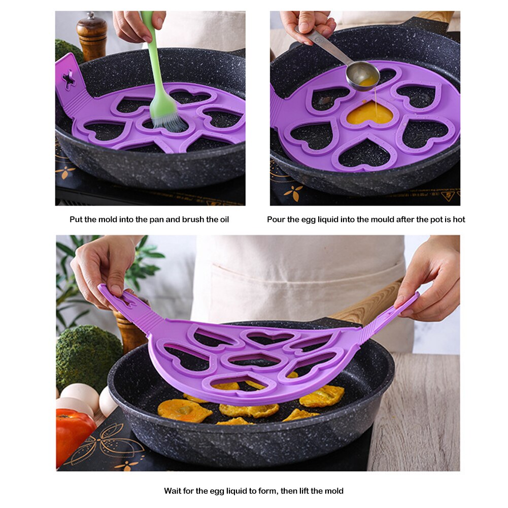 Pancake Maker Nonstick Cooking Tool Egg Ring Maker Egg Silicone Mold Pancake Cheese Egg Cooker Pan Kitchen Baking Accessory