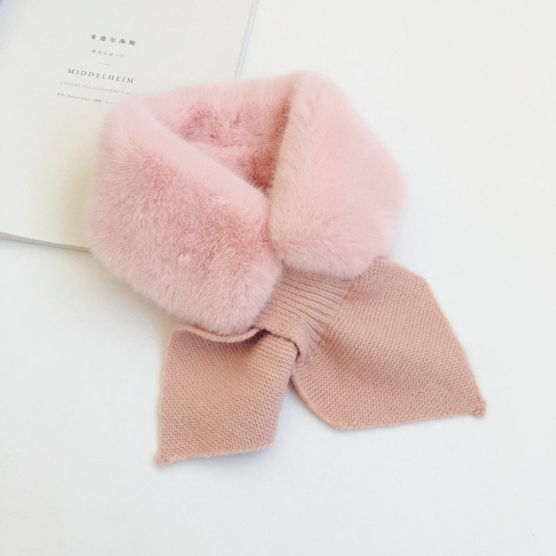 Soft Faux Fur Children Scarf Warm Winter Kids Scarfs for Girls Knitted Neck Warmer Kids Scarves Princess Collar 2-6Y: D